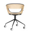 Silla de oficina secretarial Techno Kicca en polipropileno tapizado con base de metal negro y rodajas