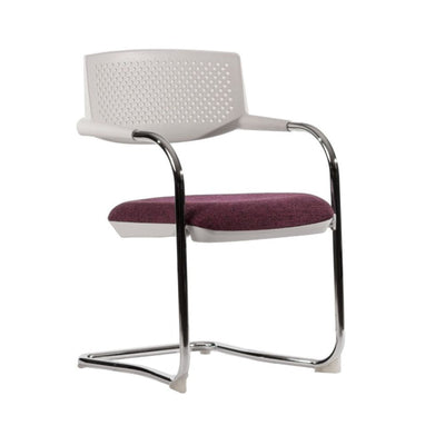 SILLA TECHNO MAIL | Silla para Visita Bufete Empresa Instituto Uso Ocasional Salas de Espera Vestibulo para Visitas | Base Trineo Metálico Cromado | Varios Colores | Polipropileno Flexible | Interior - MAIL Addison - Techno - NOGAL BEAT - Silla para oficina
