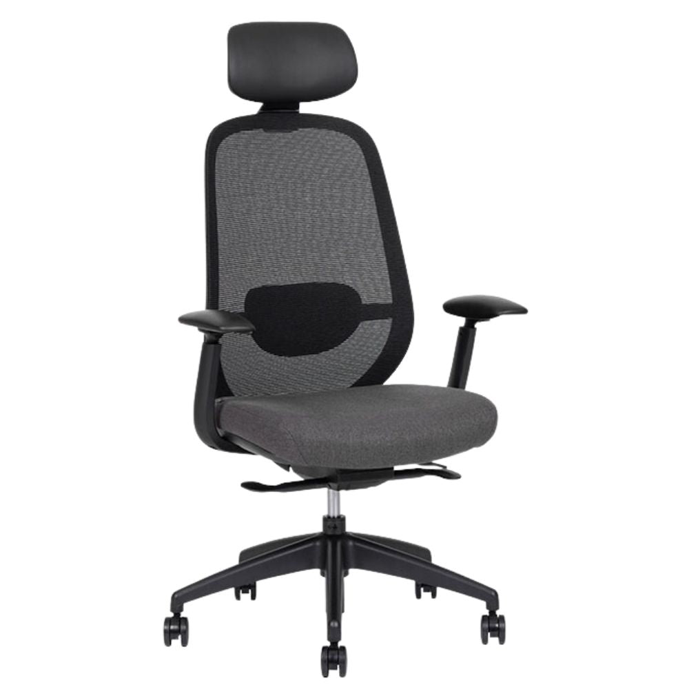 Silla ejecutiva TECHNO SPIRIT EXPRESS respaldo alto negra con soporte lumbar ajustable y base de nylon.