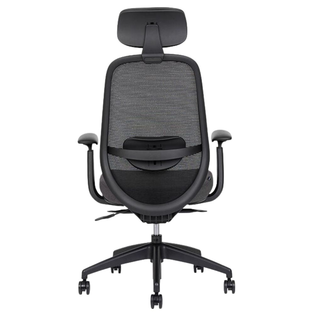 Silla ejecutiva TECHNO SPIRIT EXPRESS respaldo alto negra con soporte lumbar ajustable y base de nylon.