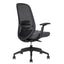 Silla operativa Techno Spirit Express Black de respaldo bajo en malla negra, asiento tapizado y base de nylon