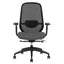 Silla operativa Techno Spirit Express Black de respaldo bajo en malla negra, asiento tapizado y base de nylon