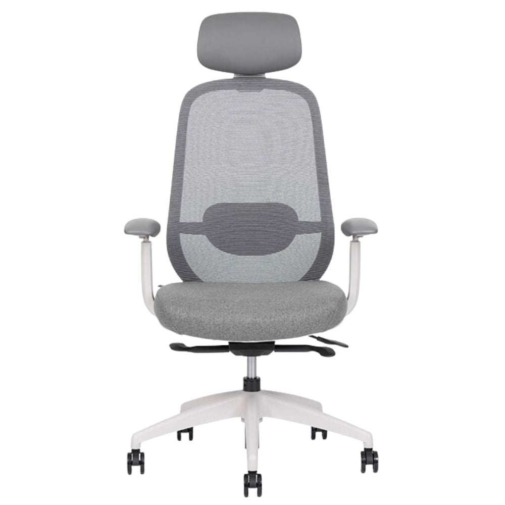 Silla ejecutiva TECHNO SPIRIT EXPRESS respaldo alto gris con soporte lumbar ajustable y base de nylon.