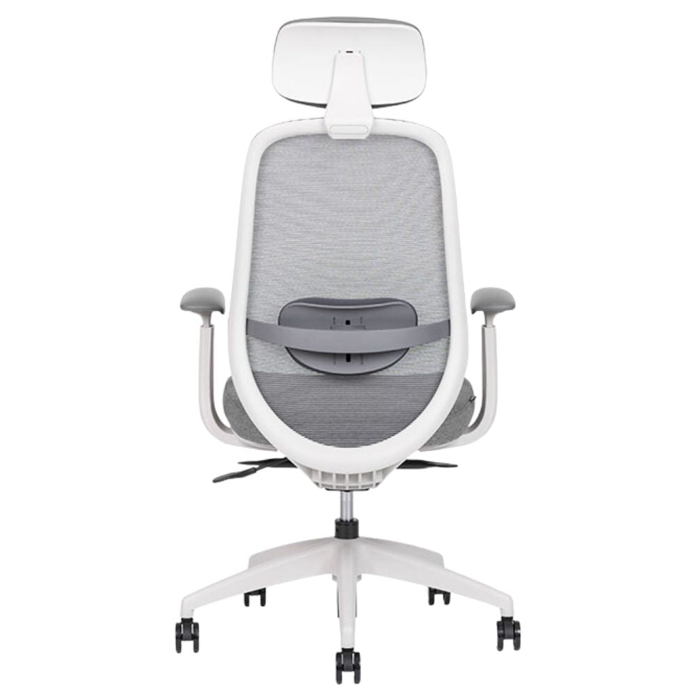 Silla ejecutiva TECHNO SPIRIT EXPRESS respaldo alto gris con soporte lumbar ajustable y base de nylon.