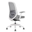 Silla de oficina operativa Techno Spirit Express White con respaldo en malla gris, asiento tapizado y base de nylon