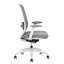 Silla de oficina operativa Techno Spirit Express White con respaldo en malla gris, asiento tapizado y base de nylon