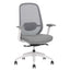 Silla de oficina operativa Techno Spirit Express White con respaldo en malla gris, asiento tapizado y base de nylon