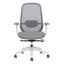 Silla de oficina operativa Techno Spirit Express White con respaldo en malla gris, asiento tapizado y base de nylon