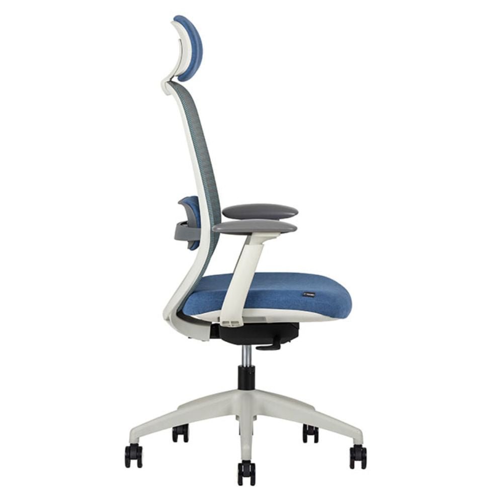 SILLA TECHNO SPIRIT WHITE RESPALDO ALTO| Silla Ejecutiva Empresa Compañía | Base Estrella con Rodajas | Varios Colores | Sensemesh | Interior - SOUL WHITE RESPALDO ALTO Addison Storm - Techno - NOGAL BEAT - Sillas para oficina