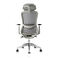 Silla ejecutiva TECHNO ENERGY WHITE respaldo alto blanca con soporte lumbar ajustable y base de aluminio.