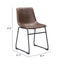 SILLA ZUO VINTAGE ESPRESSO | Silla para Comedor | Base Trineo Acero Negro | Marrón | Piel Sintética 100% Poliuretano | Interior - 100505 - Zuo - NOGAL BEAT - Sillas