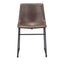 SILLA ZUO VINTAGE ESPRESSO | Silla para Comedor | Base Trineo Acero Negro | Marrón | Piel Sintética 100% Poliuretano | Interior - 100505 - Zuo - NOGAL BEAT - Sillas
