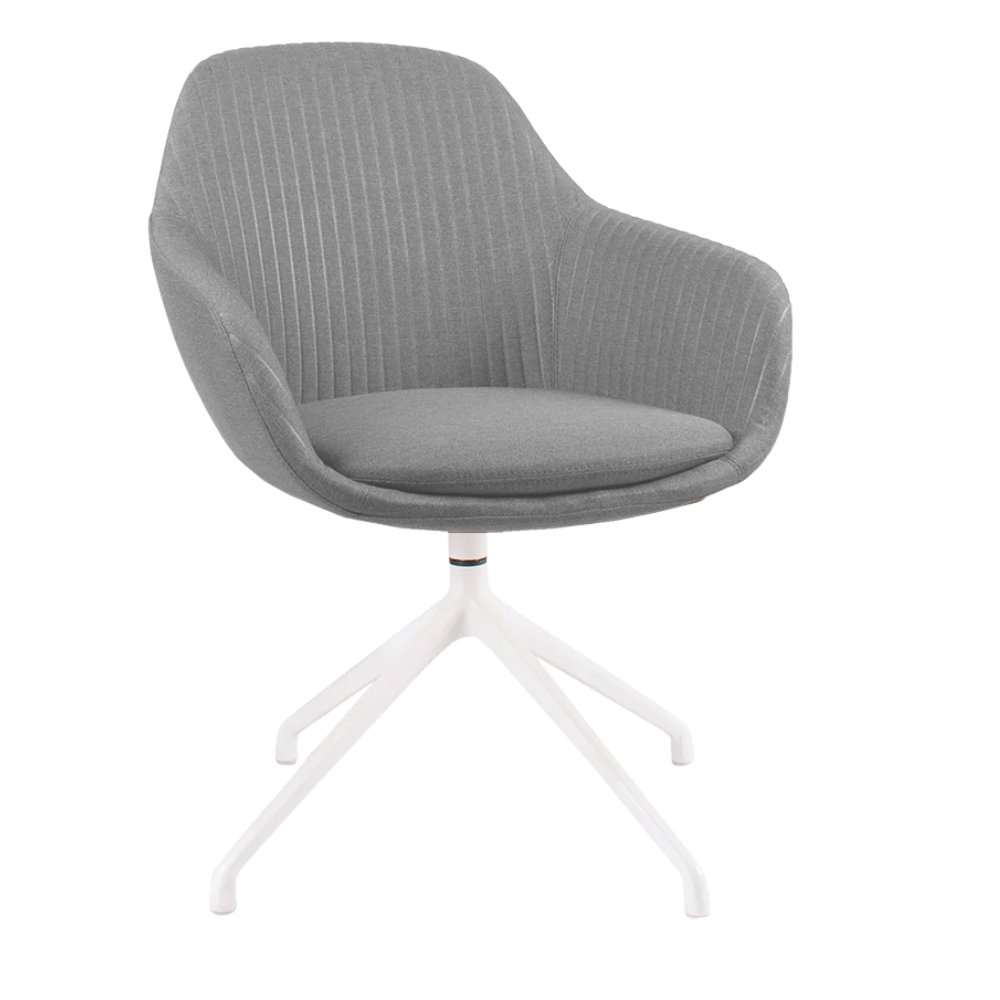 Silla de visita OFFIHO Fabrizia OHV-128 con asiento y respaldo tapizados, brazos y base estrella de 4 puntas