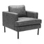 Sillón con Descansabrazos para Área de Descanso - ZUO DECADE - Vintage Gris - Asiento y Respaldo Tapizados en Piel Sintética - 109903 - Zuo - NOGAL BEAT - Sillón Ocasional