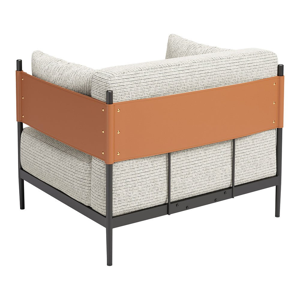 Sillón con Descansabrazos para Boutique - ZUO STIRBE - Gris - Asiento y Respaldo Tapizados en Piel Sintética - 110344 - Zuo - NOGAL BEAT - Sillón Ocasional