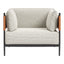 Sillón con Descansabrazos para Boutique - ZUO STIRBE - Gris - Asiento y Respaldo Tapizados en Piel Sintética - 110344 - Zuo - NOGAL BEAT - Sillón Ocasional