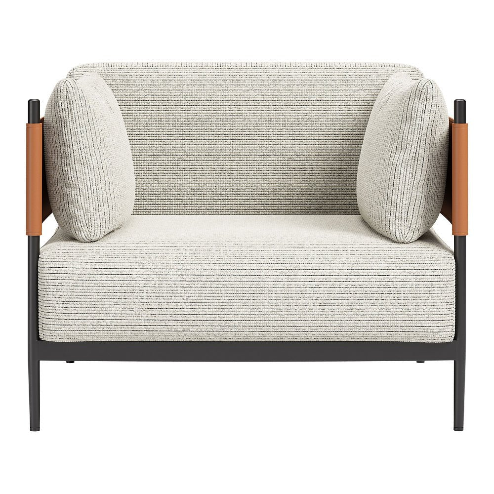 Sillón con Descansabrazos para Boutique - ZUO STIRBE - Gris - Asiento y Respaldo Tapizados en Piel Sintética - 110344 - Zuo - NOGAL BEAT - Sillón Ocasional