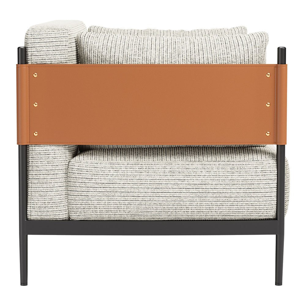 Sillón con Descansabrazos para Boutique - ZUO STIRBE - Gris - Asiento y Respaldo Tapizados en Piel Sintética - 110344 - Zuo - NOGAL BEAT - Sillón Ocasional