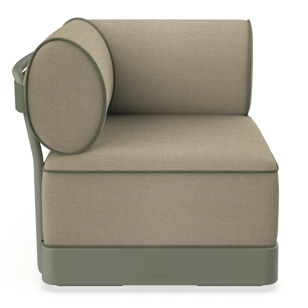 Sillón modular Resol Brisa en polipropileno reciclado con fibra de vidrio y cojines de tejido acrílico