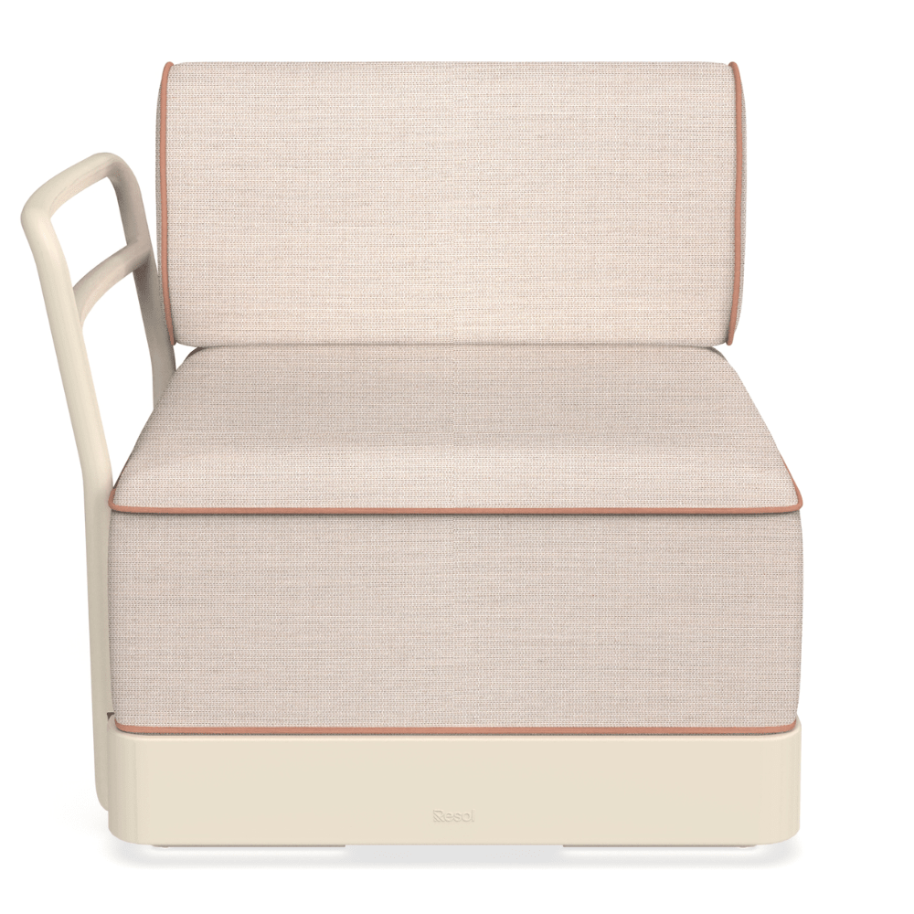 Sillón modular Resol Brisa en polipropileno reciclado con fibra de vidrio y cojines de tejido acrílico