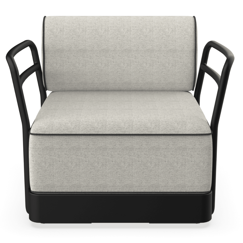 Sillón modular Resol Brisa en polipropileno reciclado con fibra de vidrio y cojines de tejido acrílico