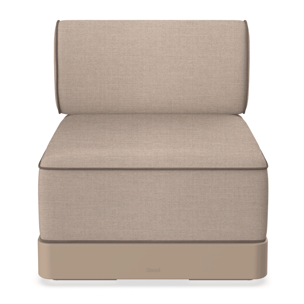 Sillón modular Resol Brisa en polipropileno reciclado con fibra de vidrio y cojines de tejido acrílico