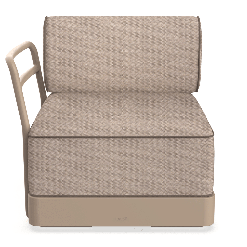 Sillón modular Resol Brisa en polipropileno reciclado con fibra de vidrio y cojines de tejido acrílico