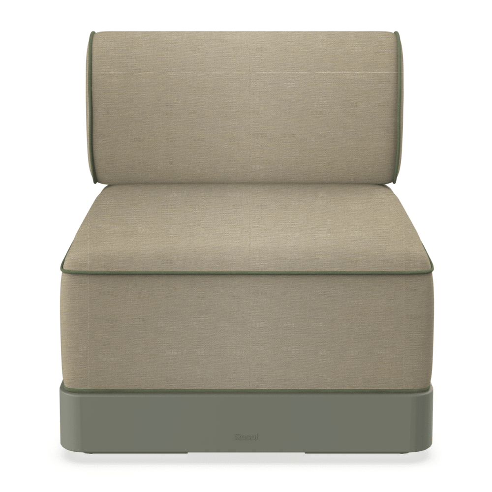Sillón modular Resol Brisa en polipropileno reciclado con fibra de vidrio y cojines de tejido acrílico