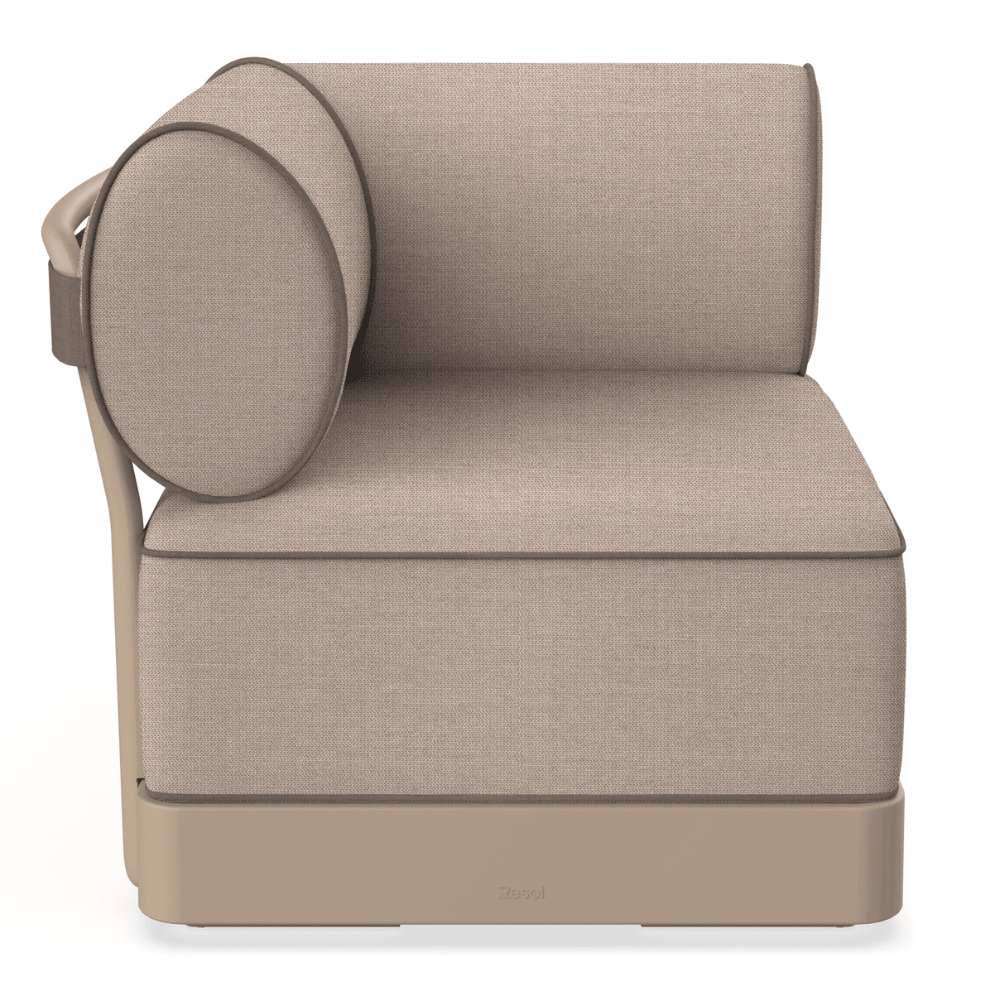 Sillón modular Resol Brisa en polipropileno reciclado con fibra de vidrio y cojines de tejido acrílico