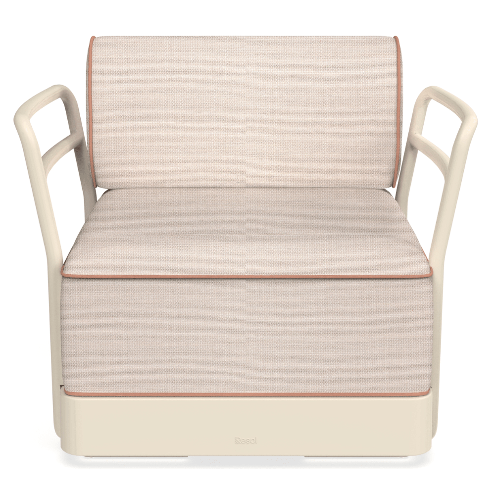 Sillón modular Resol Brisa en polipropileno reciclado con fibra de vidrio y cojines de tejido acrílico