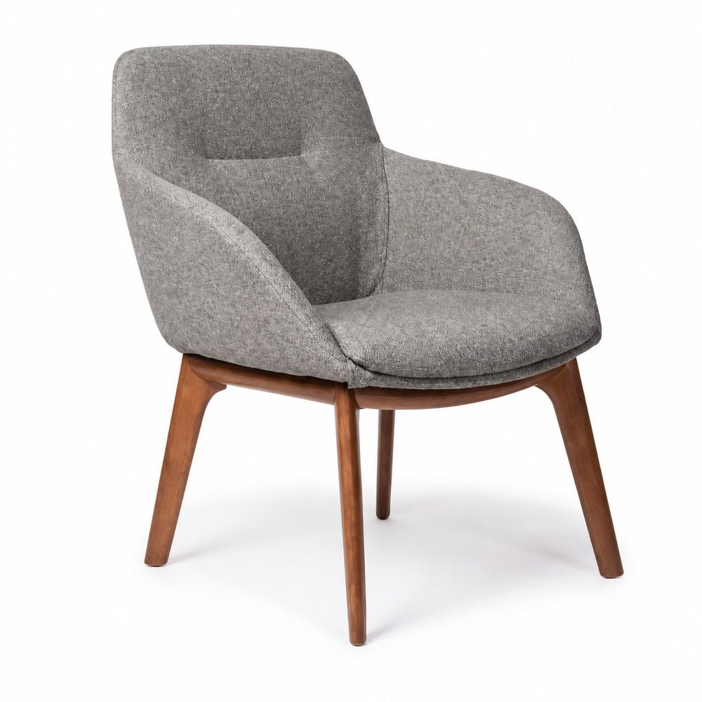 Sillón de Oficina de Visita - VERSA ALTUS KENT - Estructura Aluminio - Base 4 Patas de Madera - AL-675PS - VERSA - NOGAL BEAT - Silla de Visita