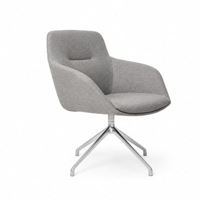 Sillón de Oficina de Visita - VERSA ALTUS KENT - Estructura Aluminio - Base 4 Puntas Fija - AL-675PAS - VERSA - NOGAL BEAT - Silla de Visita