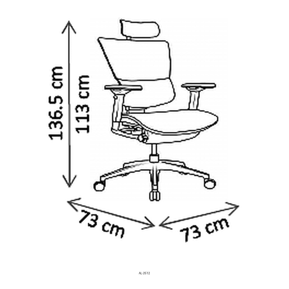 Sillón de Oficina Ejecutivo Respaldo Alto con Cabecera Ajustable - VERSA ALTUS STELLA PLUS - Estructura Aluminio - Asiento y Respaldo en Malla con Soporte Lumbar - AL-2512 - VERSA - NOGAL BEAT - Silla Ejecutiva