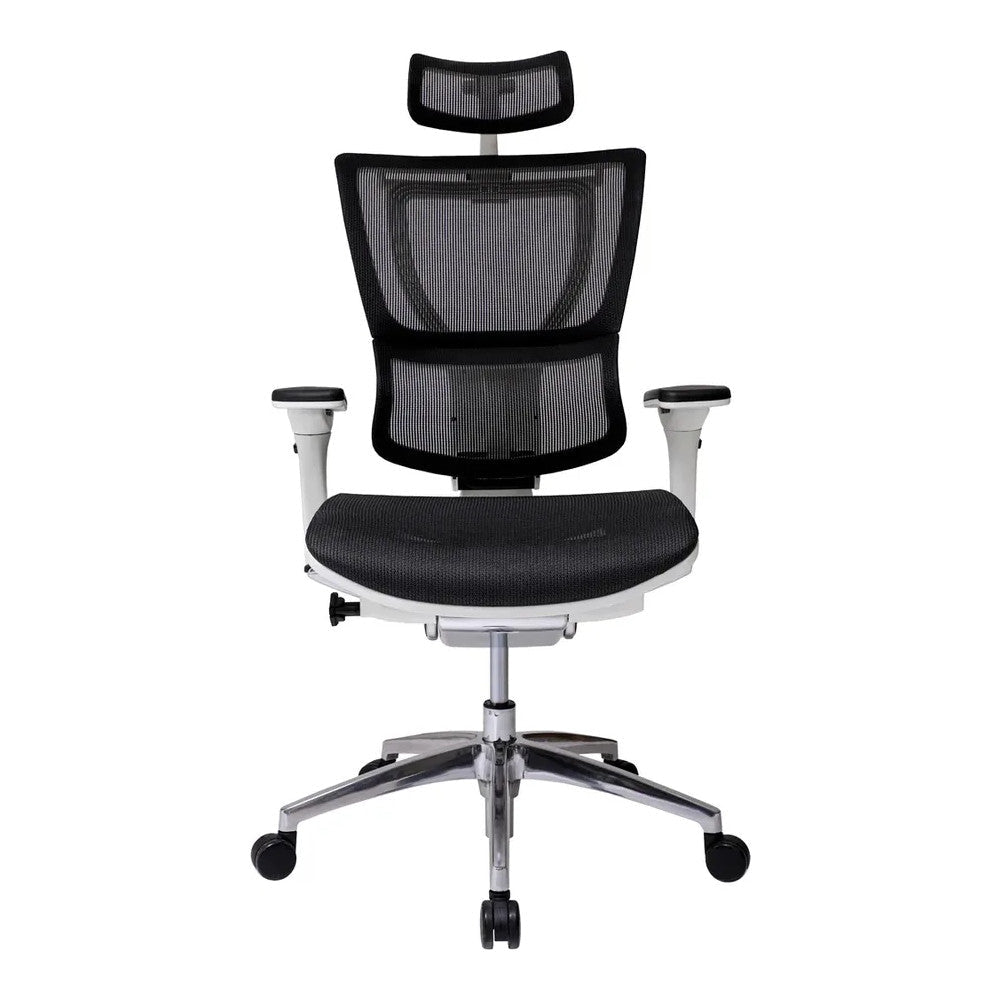 Sillón de Oficina Ejecutivo Respaldo Alto con Cabecera Ajustable - VERSA ALTUS STELLA PLUS - Estructura Aluminio - Asiento y Respaldo en Malla con Soporte Lumbar - AL-2512 - VERSA - NOGAL BEAT - Silla Ejecutiva