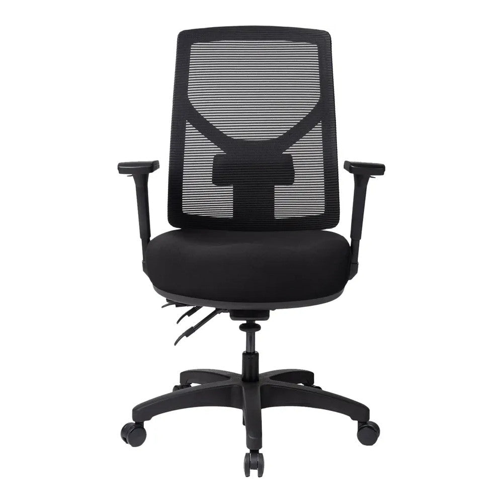 Sillón de Oficina Ejecutivo Respaldo Alto - VERSA ALTUS KOR - Estructura Aluminio - Asiento Tapizado en Tela - AL-2590 - VERSA - NOGAL BEAT - Silla Ejecutiva