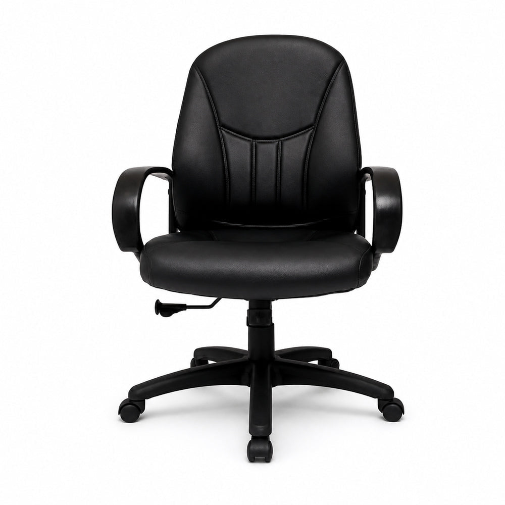 Sillón de Oficina Ejecutivo Respaldo Alto - VERSA ALTUS PORTO - Estructura Aluminio - Asiento y Respaldo Tapizados Pu Alto Grado Negro - AL-490 - VERSA - NOGAL BEAT - Silla Ejecutiva