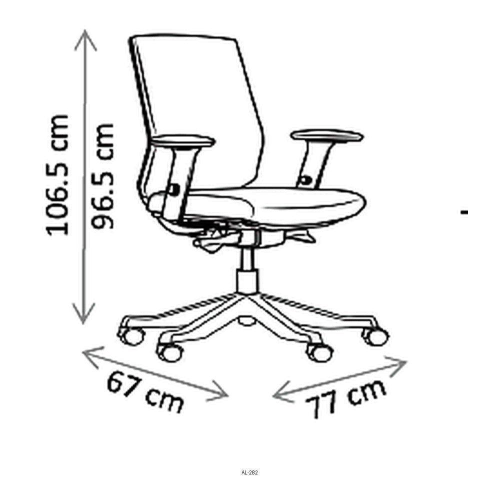 Sillón de Oficina Ejecutivo Respaldo Medio - VERSA ALTUS CELLA EJECUTIVO - Gris Blanco - Asiento en Pu Inyectado Retardante de Flama 60kg/m3 - AL-282 - VERSA - NOGAL BEAT - Silla Ejecutiva