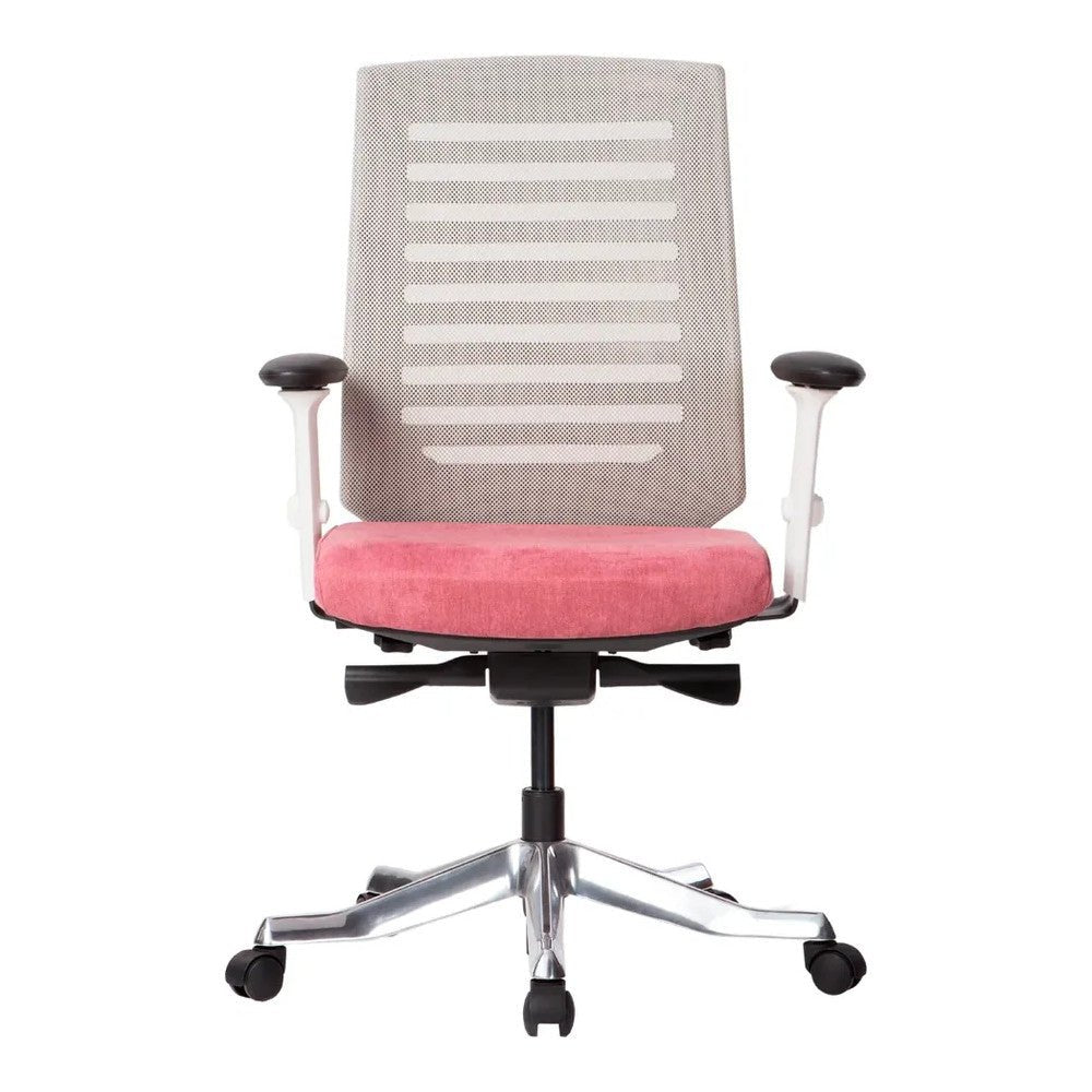 Sillón de Oficina Ejecutivo Respaldo Medio - VERSA ALTUS CELLA EJECUTIVO - Gris Blanco - Asiento en Pu Inyectado Retardante de Flama 60kg/m3 - AL-282 - VERSA - NOGAL BEAT - Silla Ejecutiva