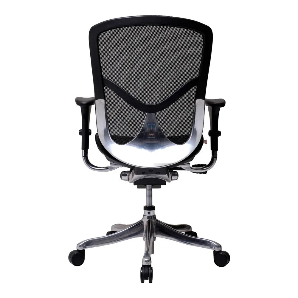 Sillón de Oficina Ejecutivo Respaldo Medio - VERSA ALTUS - Estructura Aluminio - Asiento y Respaldo en Malla con Soporte Lumbar y Miura sin Cabecera - AL-261 - VERSA - NOGAL BEAT - Silla Ejecutiva