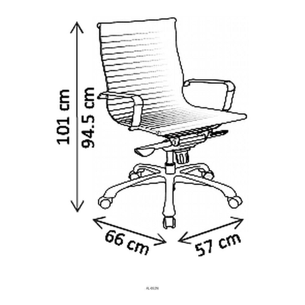Sillón de Oficina Ejecutivo Respaldo Medio - VERSA ALTUS - Estructura Aluminio - Asiento y Respaldo Tapizado en Pu Negro - AL-652N - VERSA - NOGAL BEAT - Silla Ejecutiva