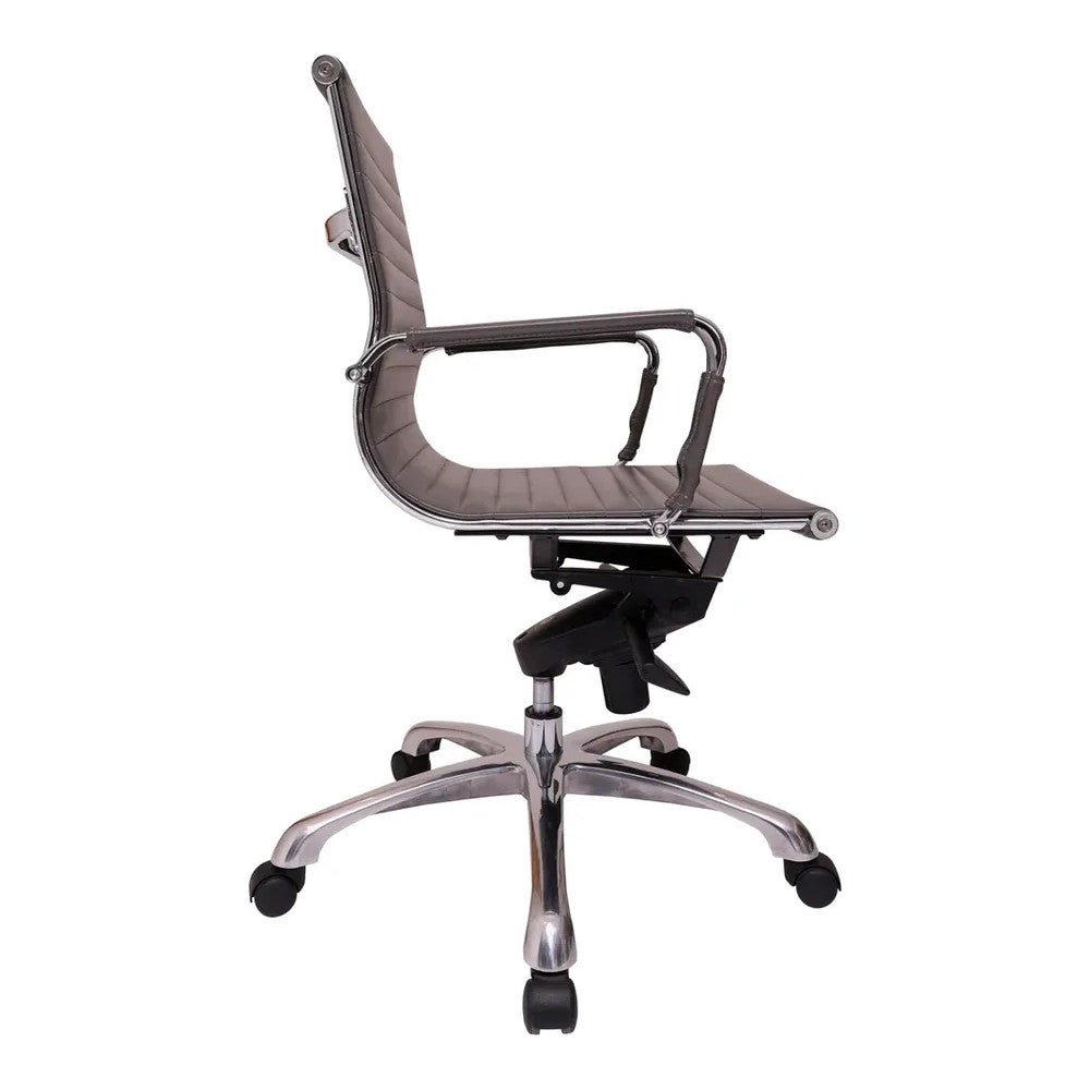 Sillón de Oficina Ejecutivo Respaldo Medio - VERSA ALTUS - Estructura Aluminio - Asiento y Respaldo Tapizado en Pu Negro - AL-652N - VERSA - NOGAL BEAT - Silla Ejecutiva