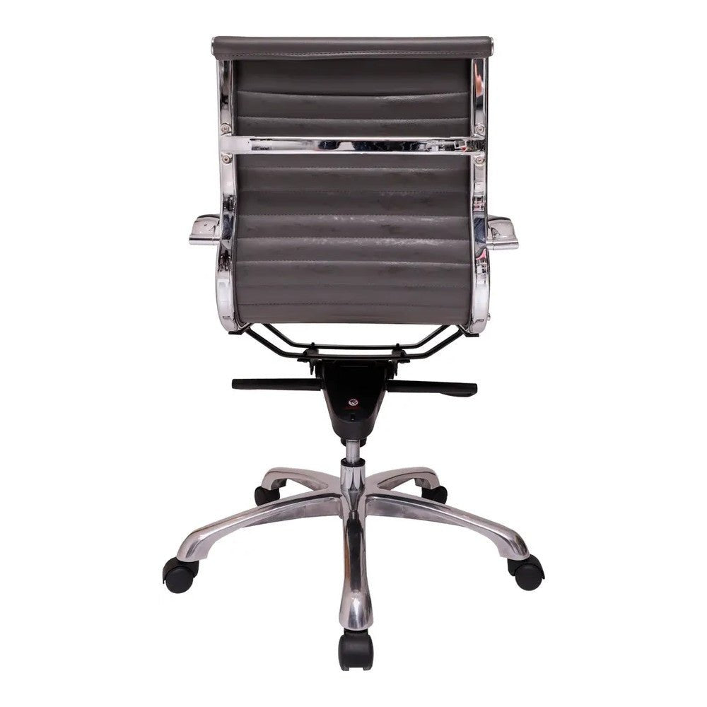 Sillón de Oficina Ejecutivo Respaldo Medio - VERSA ALTUS - Estructura Aluminio - Asiento y Respaldo Tapizado en Pu Negro - AL-652N - VERSA - NOGAL BEAT - Silla Ejecutiva