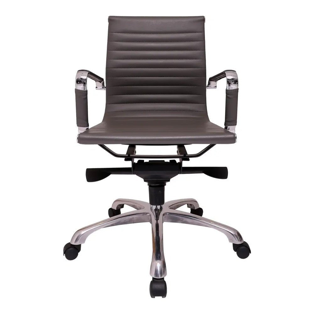 Sillón de Oficina Ejecutivo Respaldo Medio - VERSA ALTUS - Estructura Aluminio - Asiento y Respaldo Tapizado en Pu Negro - AL-652N - VERSA - NOGAL BEAT - Silla Ejecutiva