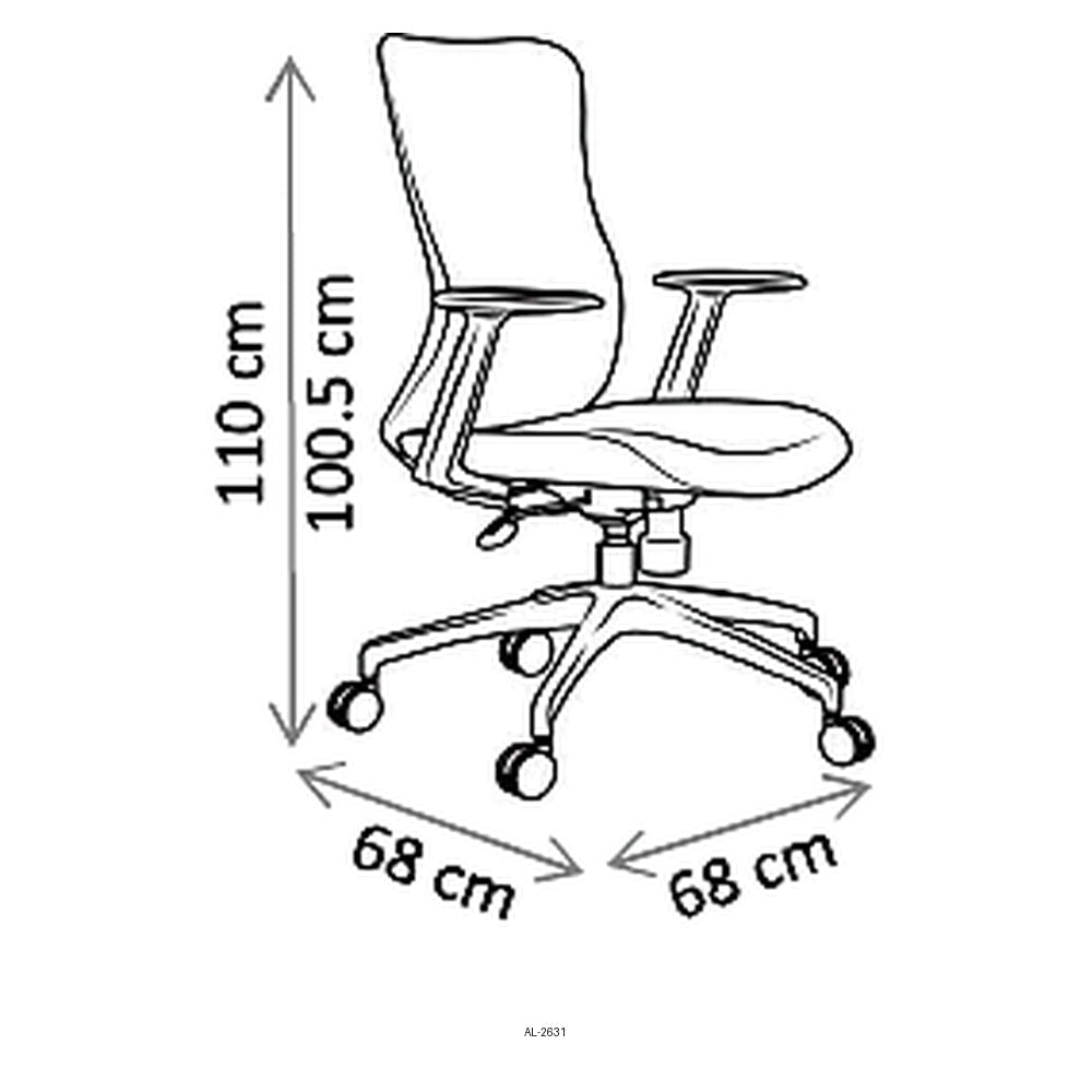 Sillón de Oficina Ejecutivo - VERSA ALTUS ETNA - Estructura Aluminio - Asiento Tapizado en Tela y Respaldo en Malla - AL-2631 - VERSA - NOGAL BEAT - Silla Ejecutiva