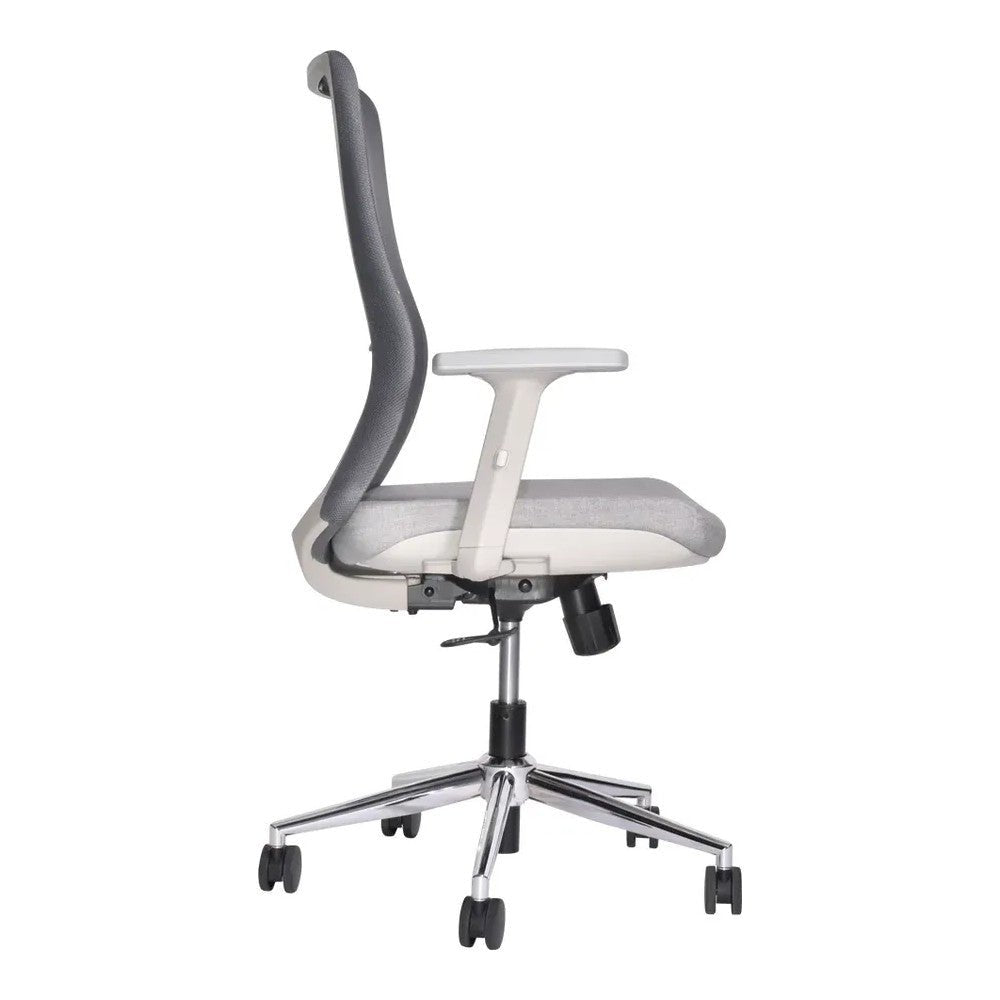 Sillón de Oficina Ejecutivo - VERSA ALTUS LUMINA - Estructura Aluminio - Asiento Tapizado y Respaldo con Soporte Lumbar Ajustable - AL-2630 - VERSA - NOGAL BEAT - Silla Ejecutiva