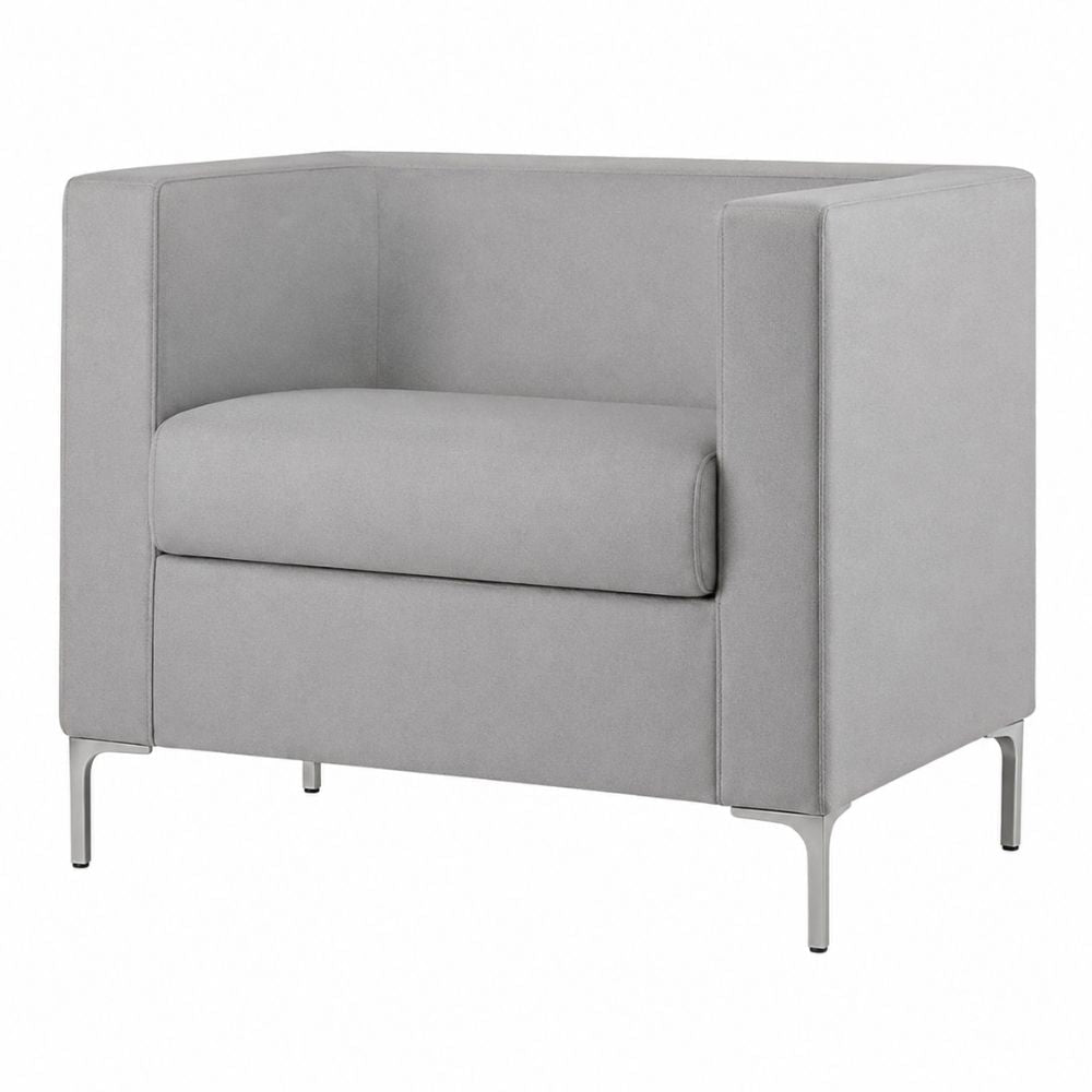 Sillón ocasional Labenze Rubik 155-20300-000 de una plaza en poliuretano inyectado tapizado con base de aluminio