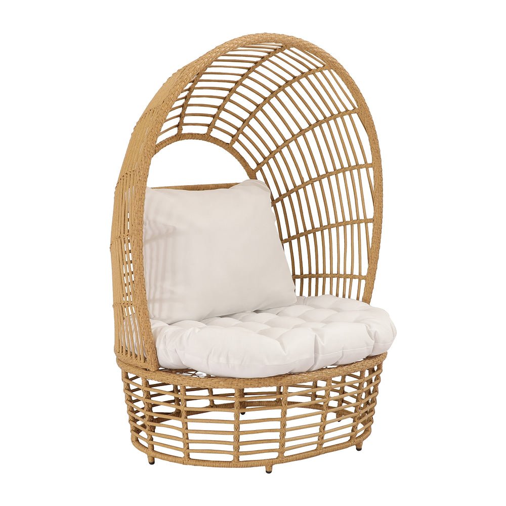 Sillón de Terraza para Áreas de Estar - ZUO LA JOLLA - Blanco - Asiento y Respaldo Tapizados con Tela para Exterior - 704318 - Zuo - NOGAL BEAT - Sofá de Terraza