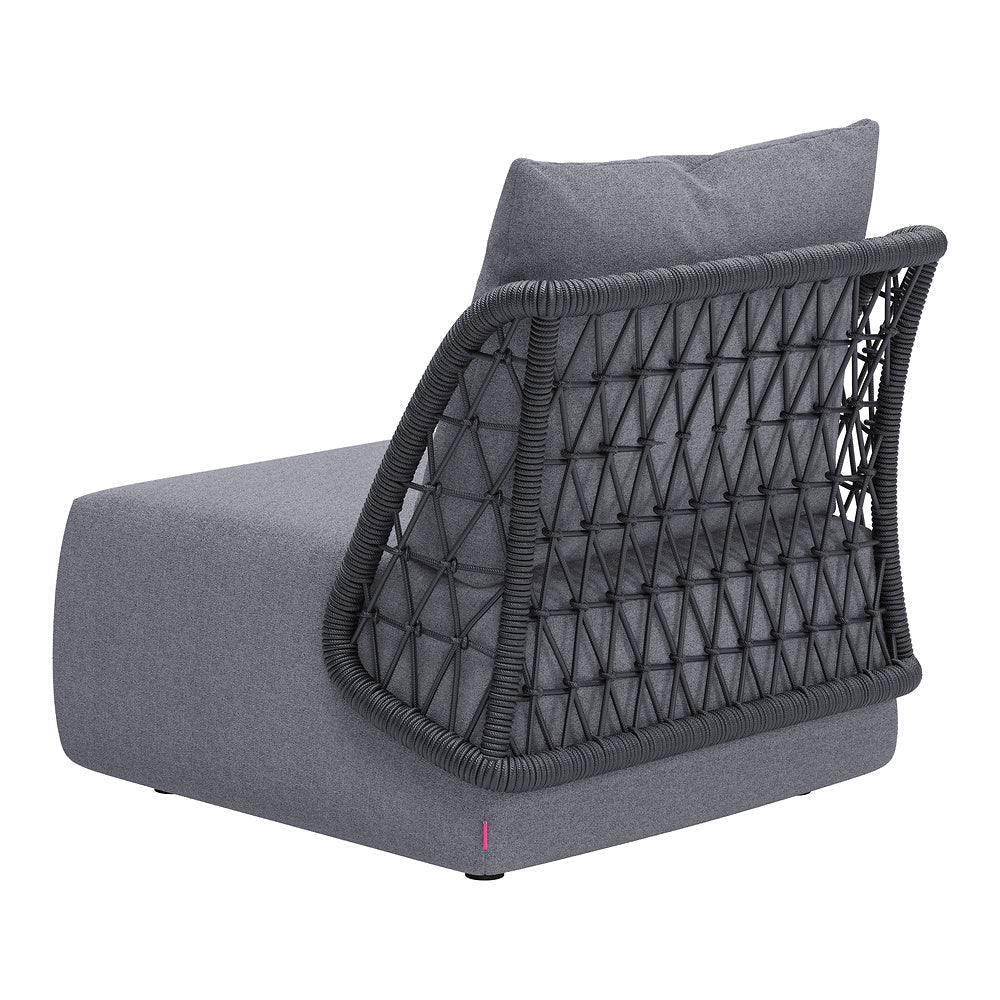 Sillón de Terraza para Áreas de Estar - ZUO MEKAN - Gris - Asiento y Respaldo Tapizados con Tela para Exterior - 704024 - Zuo - NOGAL BEAT - Sofá de Terraza