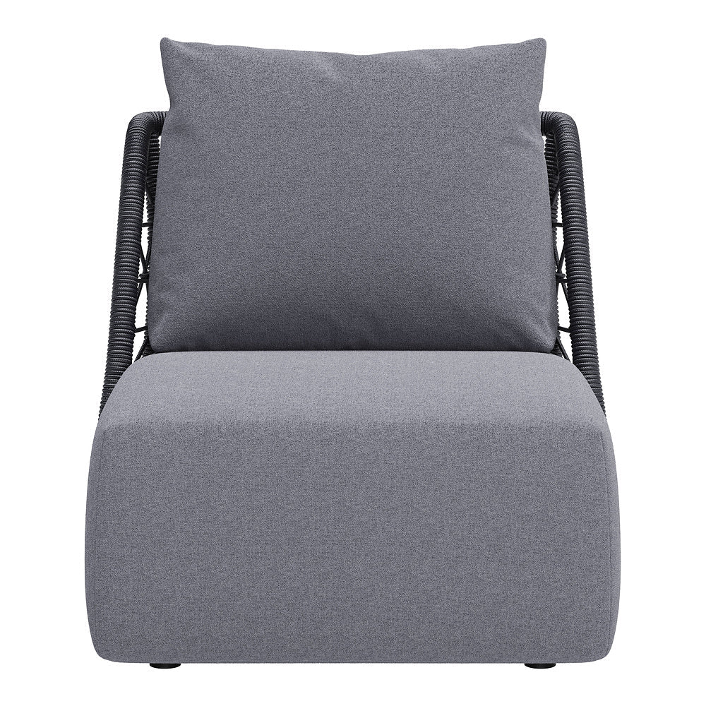 Sillón de Terraza para Áreas de Estar - ZUO MEKAN - Gris - Asiento y Respaldo Tapizados con Tela para Exterior - 704024 - Zuo - NOGAL BEAT - Sofá de Terraza