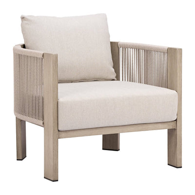 Sillón de Terraza para Áreas de Estar - ZUO SUNLIT SPRINGS - Gris - Asiento y Respaldo Tapizados con Tela para Exterior - 704284 - Zuo - NOGAL BEAT - Sofá de Terraza